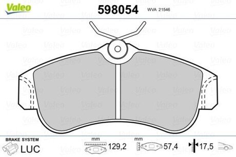 KLOCKI HAMULCOWE Valeo 598054