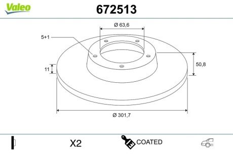 TARCZA HAM. MALOWANA FORD S-MAX Valeo 672513