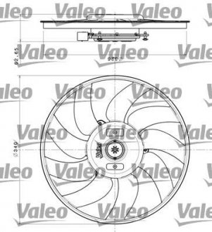 Диффузор радиатора охлаждения с вентилятором, в сборе Valeo 696349 (фото 1)