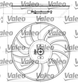 Диффузор радиатора охлаждения с вентилятором, в сборе Valeo 696350 (фото 1)