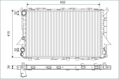 Радіатор охолодження Audi 80/100/A6 90-97 Valeo 701170