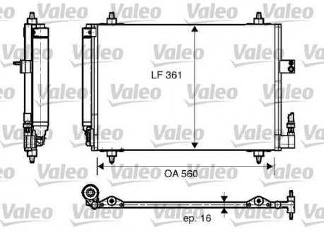 Радиатор кондиционера - (6455GY / 6455FX / 6455CP) Valeo 817824