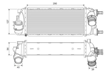 INTERCOOLER FIAT PANDA 0,9/1,0 HYBRID/1,3M-JET Valeo 818695