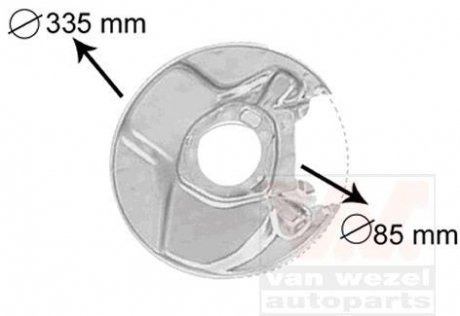 Отражатель, диск тормозного механизма Van Wezel 3010373