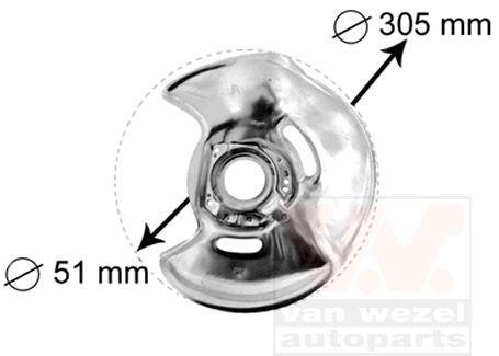 Отражатель, диск тормозного механизма Van Wezel 3024371