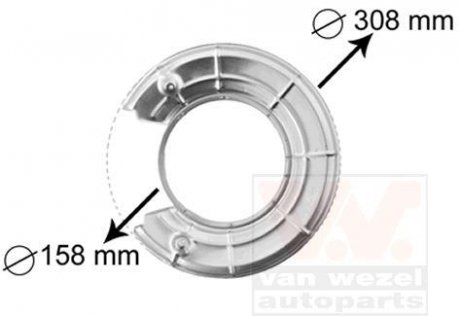 Отражатель, диск тормозного механизма Van Wezel 3766373