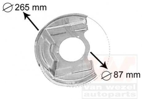 Отражатель, диск тормозного механизма Van Wezel 3770371