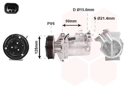 Компрессор кондиционера RENAULT Lodgy 1.6 i 03/12- Van Wezel 4300K495