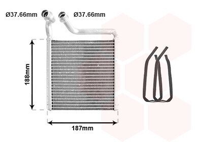 Радіатор обігрівача VOLKSWAGEN PASSAT B7 (362, 365) (10-) Van Wezel 58006416