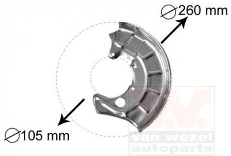 Отражатель, диск тормозного механизма Van Wezel 5880371