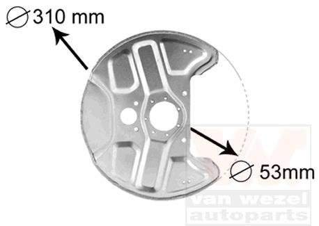 Отражатель, диск тормозного механизма Van Wezel 5994372