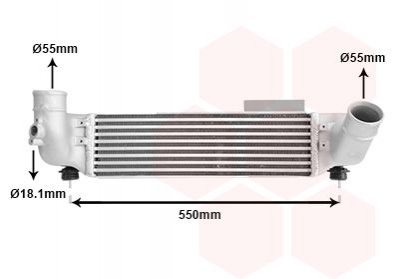 Радиатор интеркулера Kia Sorento 2.5CRDi 02- Van Wezel 83004209 (фото 1)