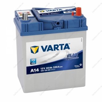 Аккумулятор 40Ач 330А -/+ 187127227 Blue Dynamic A14 - VARTA 540126033 (фото 1)