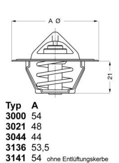 Термостат Ford Jeep Opel - (F8CZ8575AA / 6535178 / 6176366) WAHLER 3021.92D50