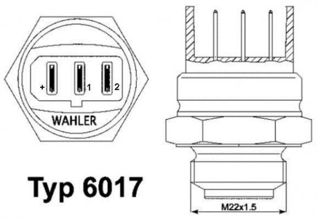 Датчик вмикання вентилятора - знято з виробництва WAHLER 6017.95D