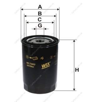 Фільтр оливний (вир-во) WIX FILTERS WL7260 (фото 1)
