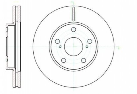 Диск тормозной передний (кратно 2) (Remsa) Toyota Auris 06>12 WOKING D61043.10 (фото 1)