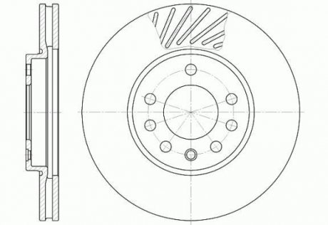 Тормозной диск, OPEL Meriva B 1.4, A 14 XER, 10- - (9117678 / 90539466 / 569060) WOKING D6584.10 (фото 1)