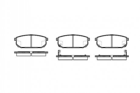 Колодки тормозные дисковые задние Kia Sorento i 2.4 02-,Kia Sorento i 2.5 02- (P WOKING P1142302