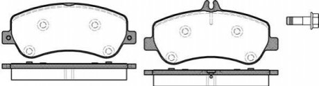 Колодки тормозные дисковые MB GLK 08>15 / перед (P12773.00) WOKING P1277300 (фото 1)