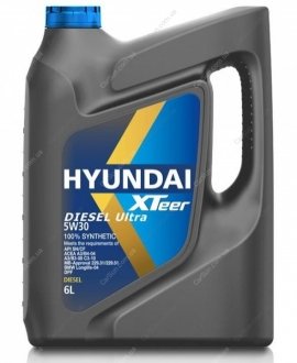 Олія моторна HYUNDAI Diesel Ultra 5W-30 6л - (оригінал) XTeer 1061001 (фото 1)