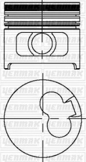 Поршень з кільцями і пальцем (размір отв. 82.50/STD) Astra F/G, Vectra A (1,7D/DR, X1,7DTL) Yenmak 3103799000 (фото 1)