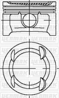 Поршень с кольцами і пальцем CHEVRALET Aveo 1.4 (размер отв. 73.4 / STD) (A14XER) Yenmak 3103913000 (фото 1)