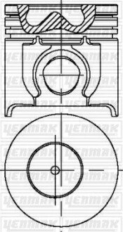 Поршень с кольцами і пальцем (размер отв. 93.67 / STD) TRANSIT -00 (2.5 DI TC) Yenmak 3104252000 (фото 1)