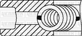 Кільця поршневі Citroen Berlingo 1.6HDI (75.00mm/STD) (3-1.95-2.5) Yenmak 9109168000 (фото 1)