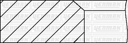 Кільця поршневі VW Polo 1.0/1.3i 81-94 (75.51mm/+0.5) (1.75-2-3) Yenmak 9109299050