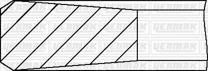 Комплект поршневих кілець (на 1 поршень) (94.80/+0,40) (3,02,02,5) Jumper 2,8D -02, Dicato 2.8D Yenmak 9109693040