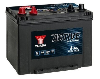 12V 80Ah 450A +/- (260x174x225) Marine Battery YUASA M26-80S