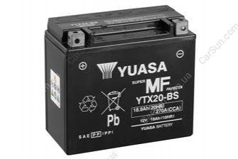 Стартерная аккумуляторная батар. стартерная аккумуляторная батар YUASA YTX20-BS (фото 1)