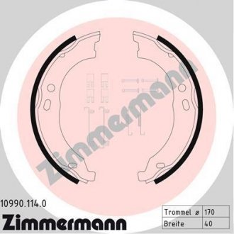 Гальмівні колодки ручного гальма ZIMMERMANN 109901140 (фото 1)