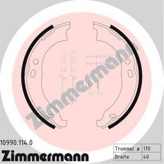 Колодки барабанного тормоза ZIMMERMANN 109901140