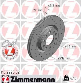 Автозапчастина ZIMMERMANN 110.2225.52