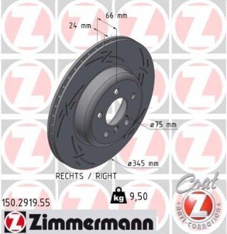 TARCZA HAM./TY┼ü/ BMW 3 /F30/ 13-15 ZIMMERMANN 150291955