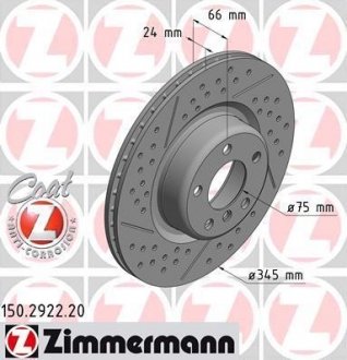 Тормозной диск ZIMMERMANN 150292220