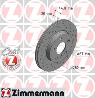 Гальмівний диск - (34116866293 / 34116861649) ZIMMERMANN 150.2924.52