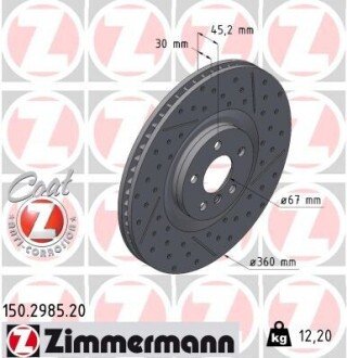 TARCZA HAMULC. BMW 1 F40 19- PP ZIMMERMANN 150298520 (фото 1)