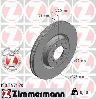 Тормозной диск ZIMMERMANN 150.3471.20