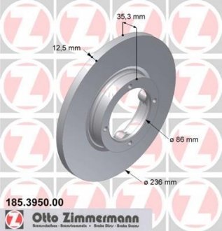 Тормозной диск ZIMMERMANN 185.3950.00