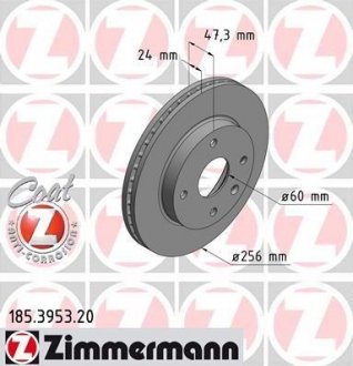 Тормозной диск ZIMMERMANN 185395320 (фото 1)