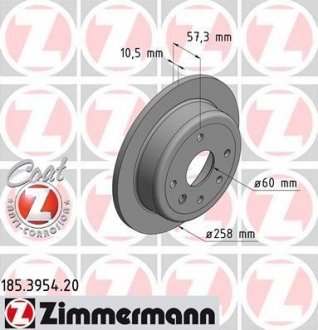 Тормозной диск ZIMMERMANN 185395420