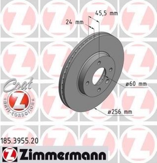 Тормозной диск - ZIMMERMANN 185.3955.20 (фото 1)