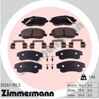 Колодки дискового тормоза ZIMMERMANN 202611902