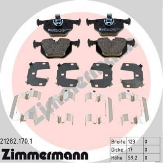 Гальмівні колодки, дискове гальмо (набір) ZIMMERMANN 21282.170.1 (фото 1)