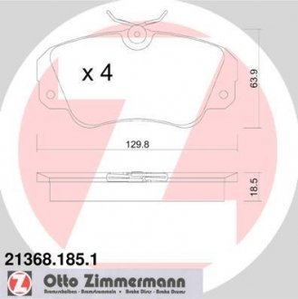 Колодки дискового тормоза ZIMMERMANN 21368.185.1 (фото 1)