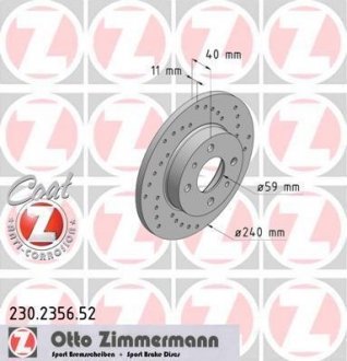 Гальмівний диск ZIMMERMANN 230.2356.52 (фото 1)