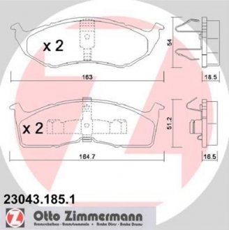 Колодки дискового тормоза ZIMMERMANN 23043.185.1